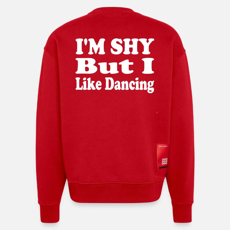 Timide Mais amour Danse - Sweat bio épais oversize fabriqué en UE - rouge