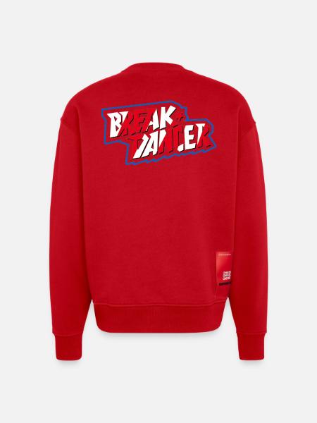 Vibrant Breakdancer Illustration - Sweat bio épais oversize fabriqué en UE - rouge
