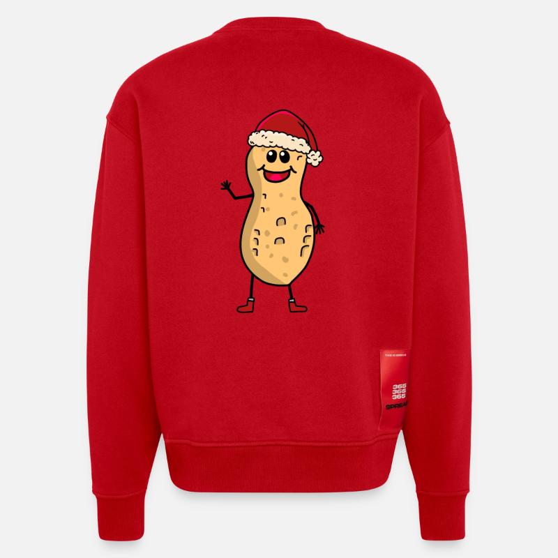 mignon cacahuète nain Père Noël - Sweat bio épais oversize fabriqué en UE - rouge