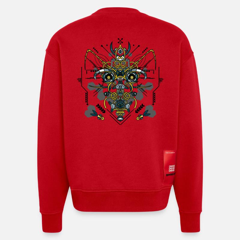 TECHNO - Sweat bio épais oversize fabriqué en UE - rouge