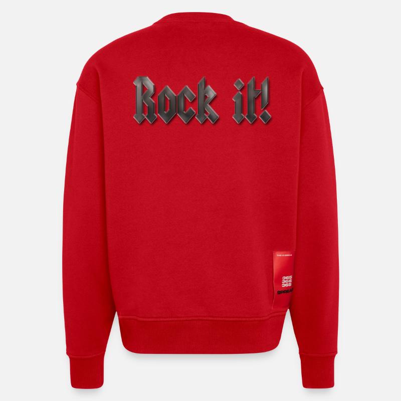 rock it! - Heavyweight Oversized Organic Crew Neck Made in EU - Rot