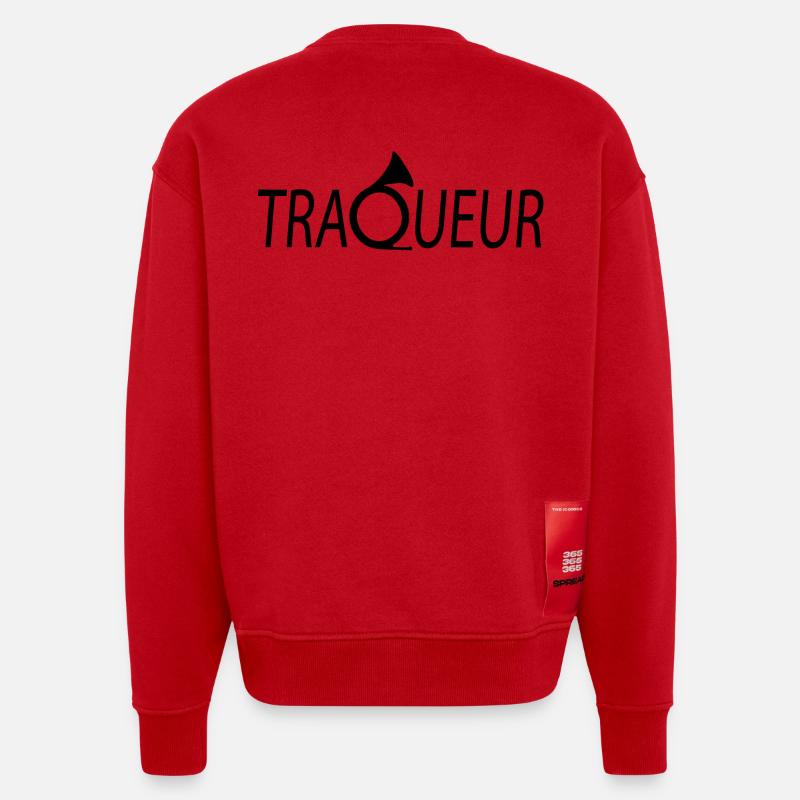 TRACKER T-Shirt anpassbar mit Ihrem Text - Heavyweight Oversized Organic Crew Neck Made in EU - Rot