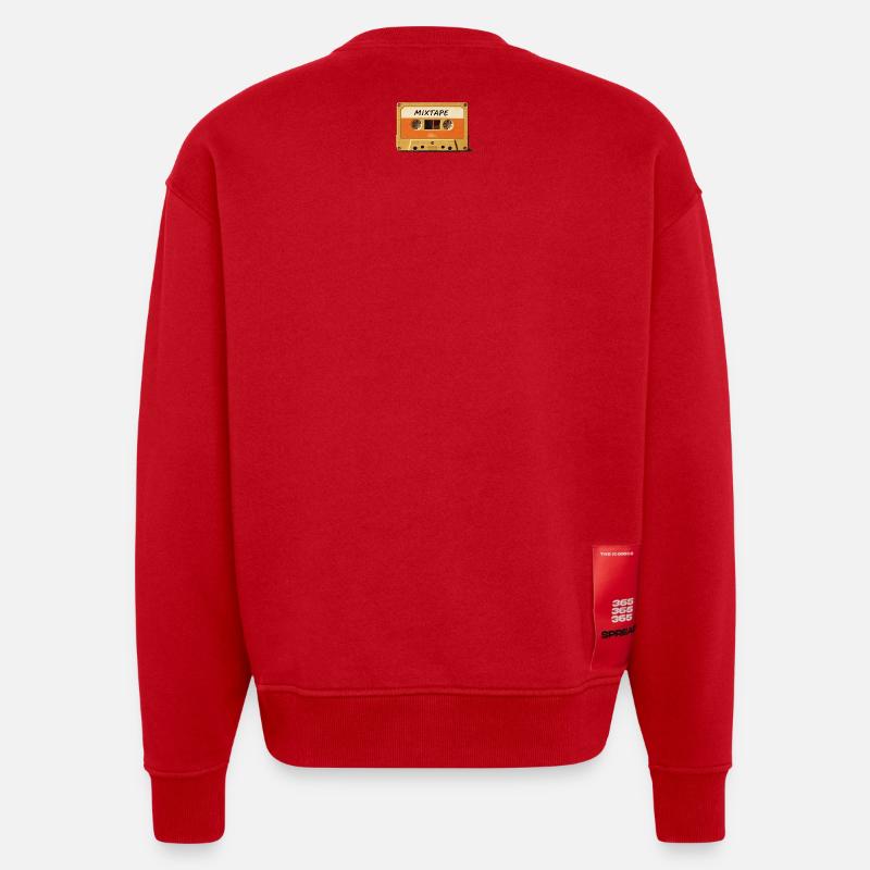 Mixtape Cassette rétro - Sweat bio épais oversize fabriqué en UE - rouge