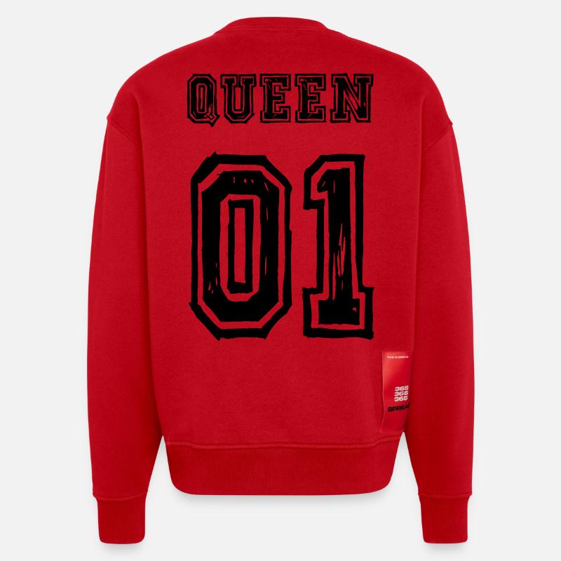Queen King Partnerlook Love - Heavyweight Oversized Organic Crew Neck Made in EU - Rot