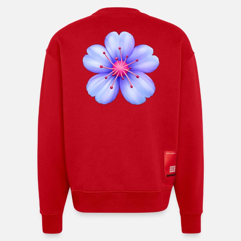 blomma_merch - Sweat bio épais oversize fabriqué en UE - rouge