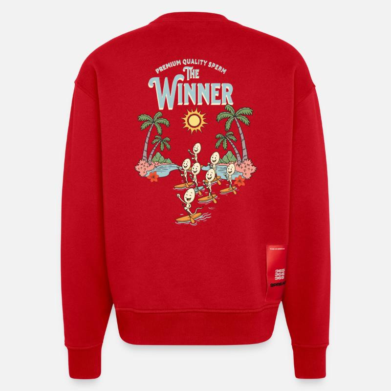 Gewinner - Heavyweight Oversized Organic Crew Neck Made in EU - Rot