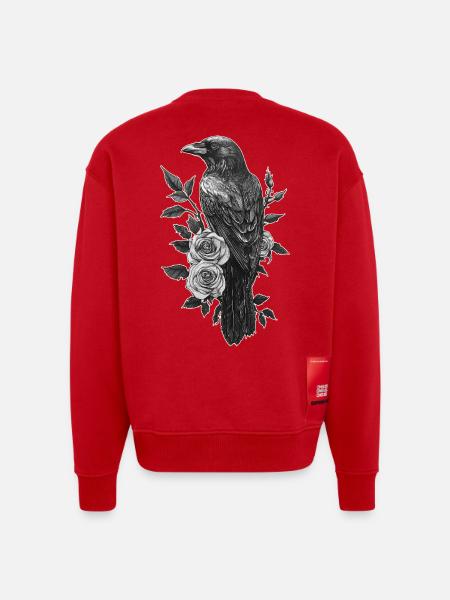 Raven - Heavyweight Oversized Organic Crew Neck Made in EU - red