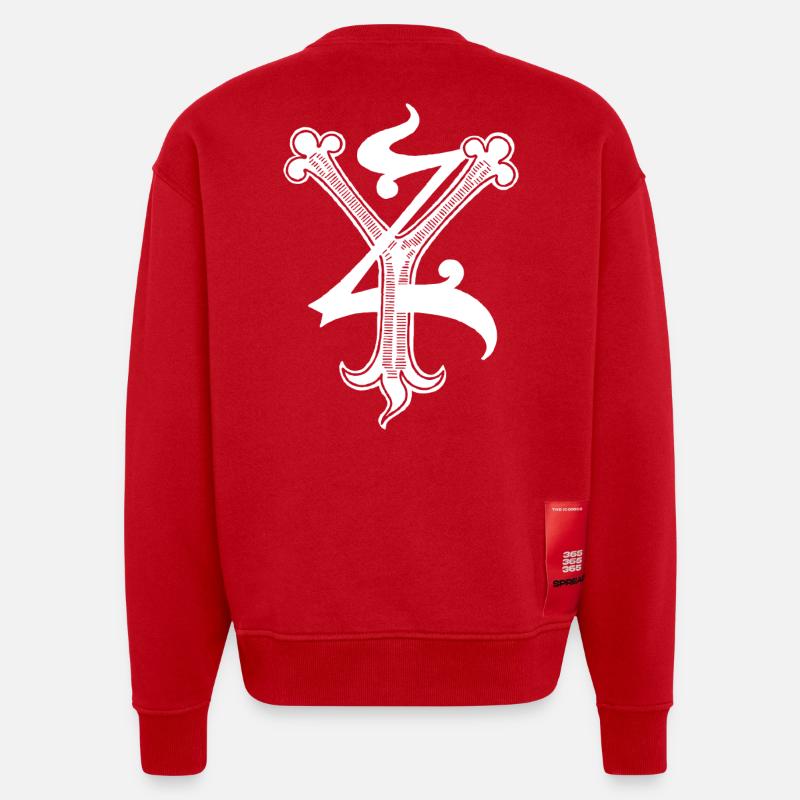 Buchstaben YZ Rapp art - Heavyweight Oversized Organic Crew Neck Made in EU - Rot