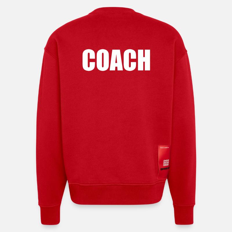 Coach sur le dos - Sweat bio épais oversize fabriqué en UE - rouge