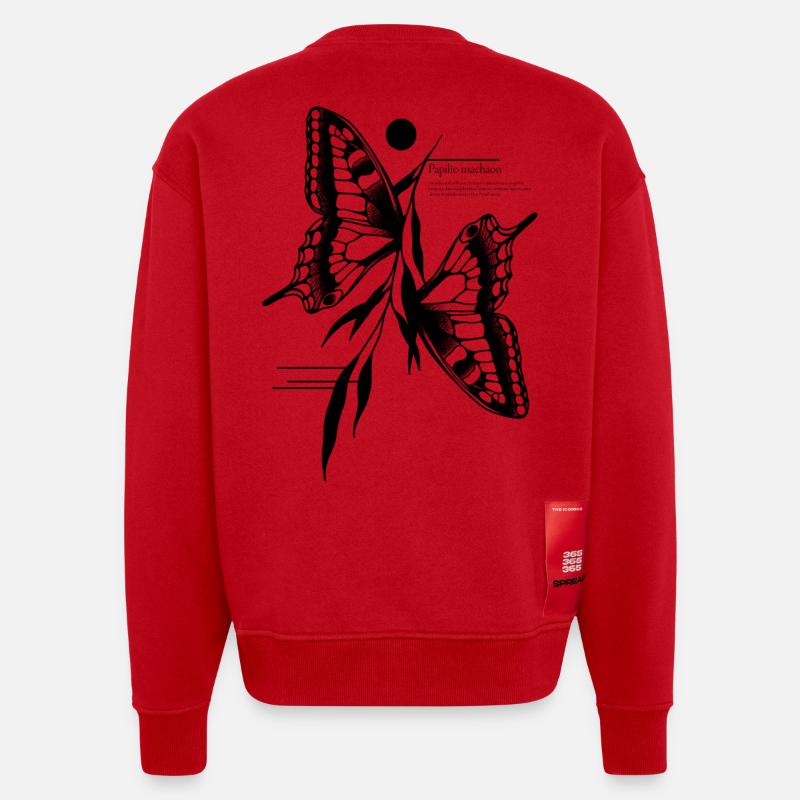 Papillon à queue d’aronde - Sweat bio épais oversize fabriqué en UE - rouge