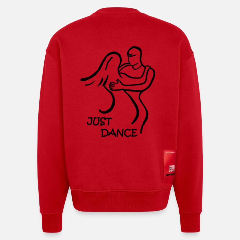 ZOUK-TANZ-GESCHENK JUST DANCE - Heavyweight Oversized Organic Crew Neck Made in EU - Rot