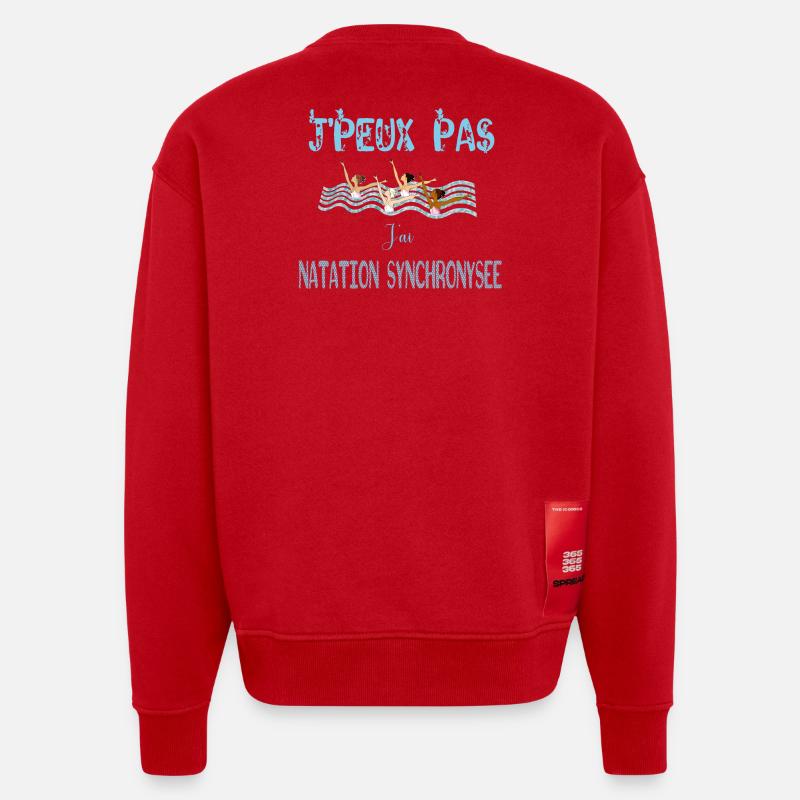 j'peux pas j'ai natation synchronisee - Sweat bio épais oversize fabriqué en UE - rouge