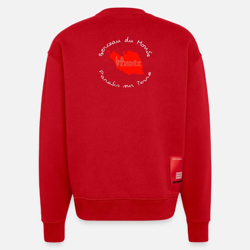 Die Vendée Circular Card - Heavyweight Oversized Organic Crew Neck Made in EU - Rot