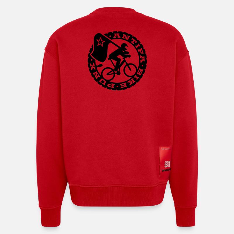 Antifa vélo Punks - Sweat bio épais oversize fabriqué en UE - rouge