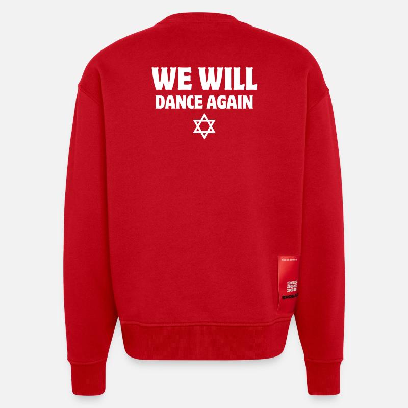 Israël, we will dance again - Sweat bio épais oversize fabriqué en UE - rouge