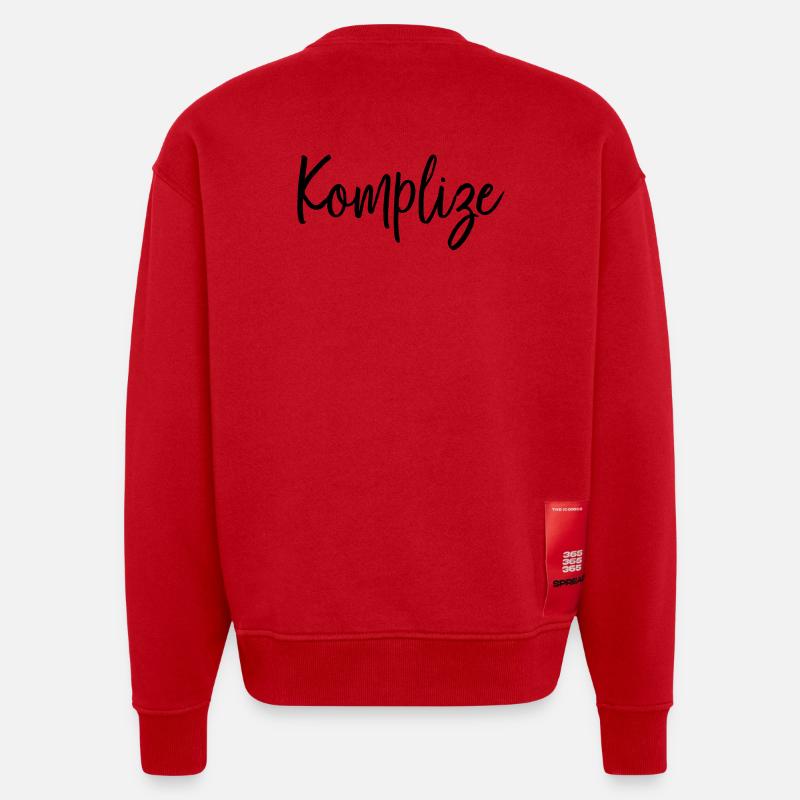Komplize Freund Partner Geschenk - Heavyweight Oversized Organic Crew Neck Made in EU - Rot