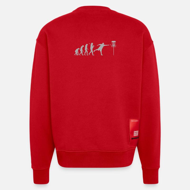 Disc Golf Evolution - Sweat bio épais oversize fabriqué en UE - rouge