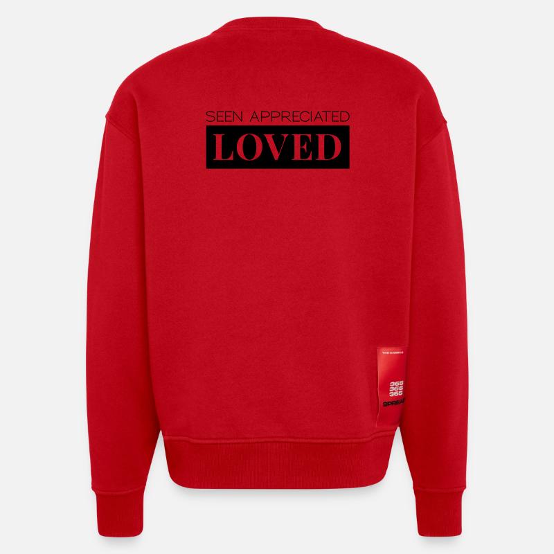 Seen Appreciated Loved - Heavyweight Oversized Organic Crew Neck Made in EU - Rot