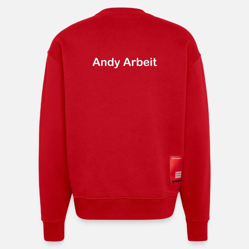 Andy Work - Heavyweight Oversized Organic Crew Neck Made in EU - red