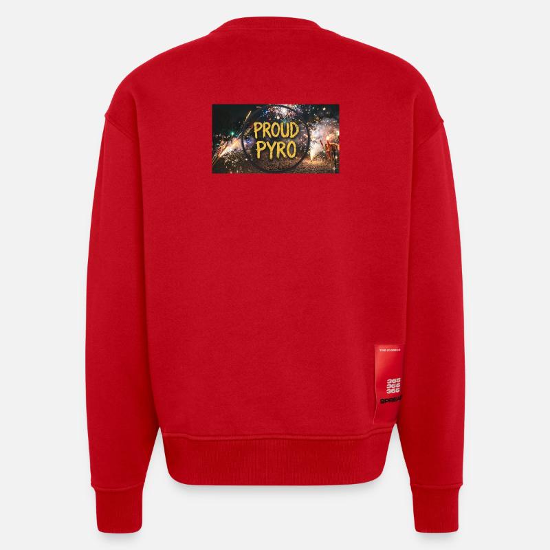 Fier de Pyro ! - Sweat bio épais oversize fabriqué en UE - rouge