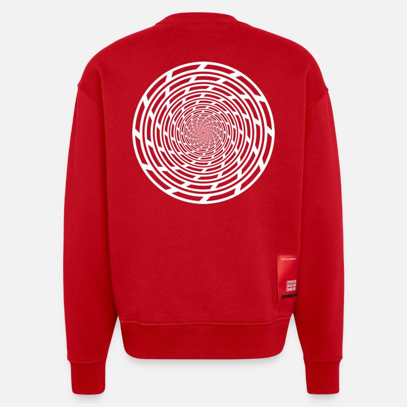 Tekno 23 Spiral - Sweat bio épais oversize fabriqué en UE - rouge