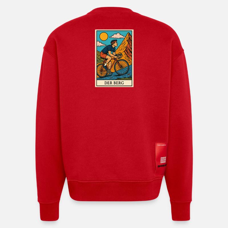 Radfahrer illustration - Heavyweight Oversized Organic Crew Neck Made in EU - Rot