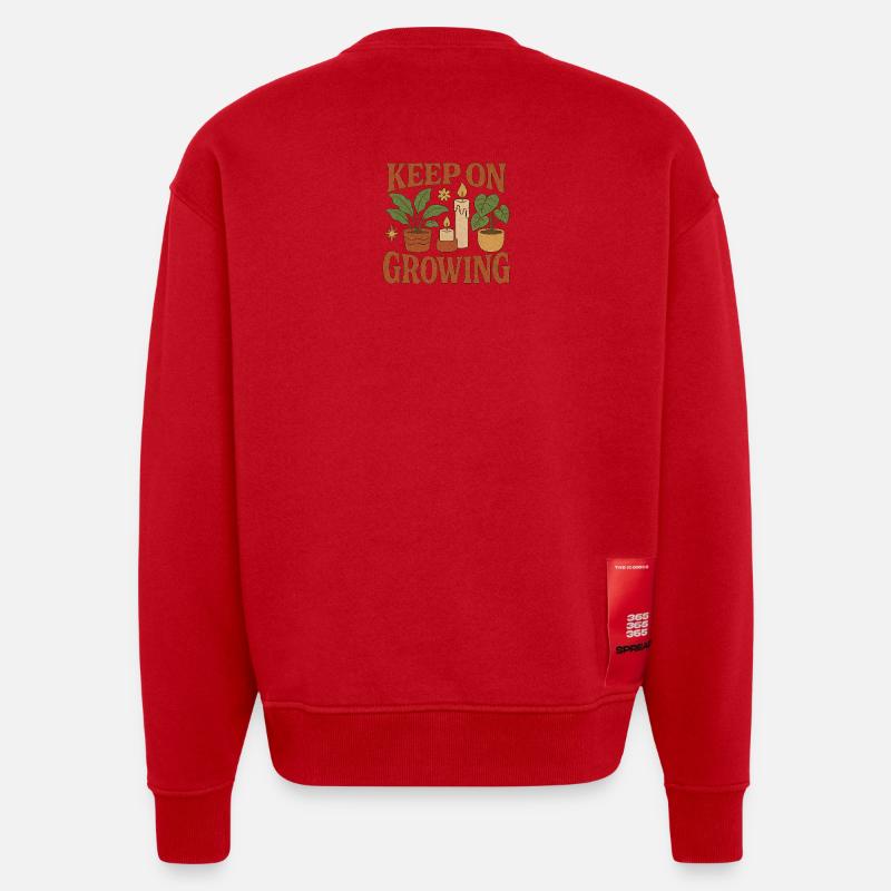 Keep_on_Growing - Sweat bio épais oversize fabriqué en UE - rouge