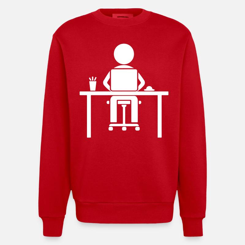 Arbeiter Computer Job - Heavyweight Oversized Organic Crew Neck Made in EU - Rot