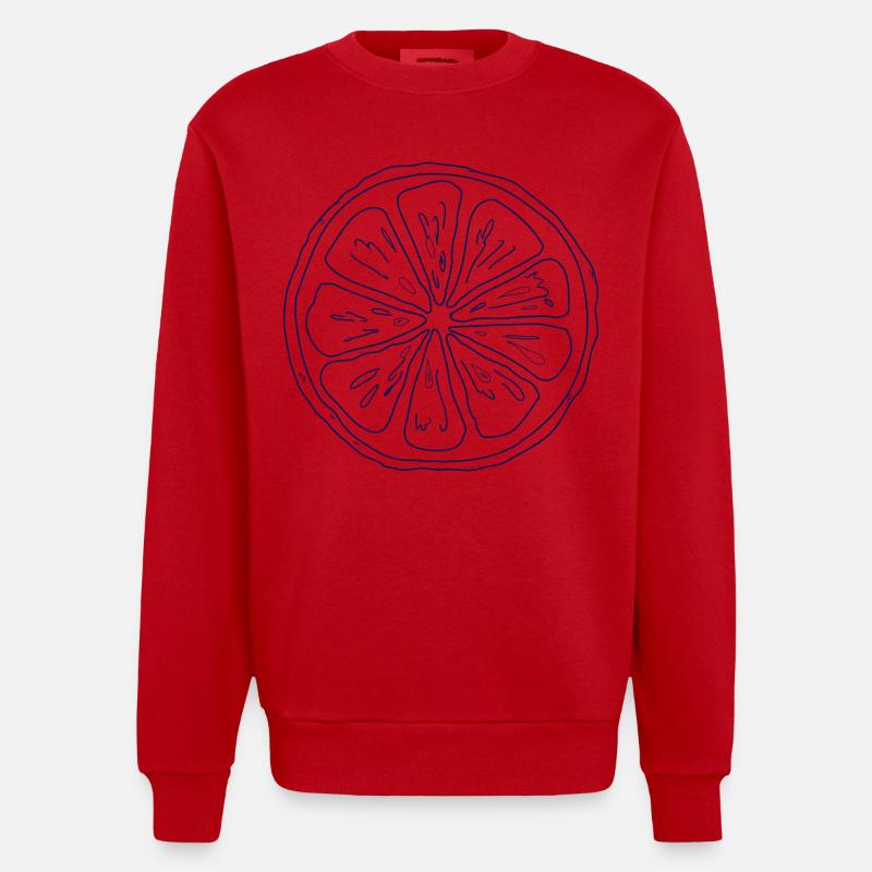 Zitrone - Heavyweight Oversized Organic Crew Neck Made in EU - Rot