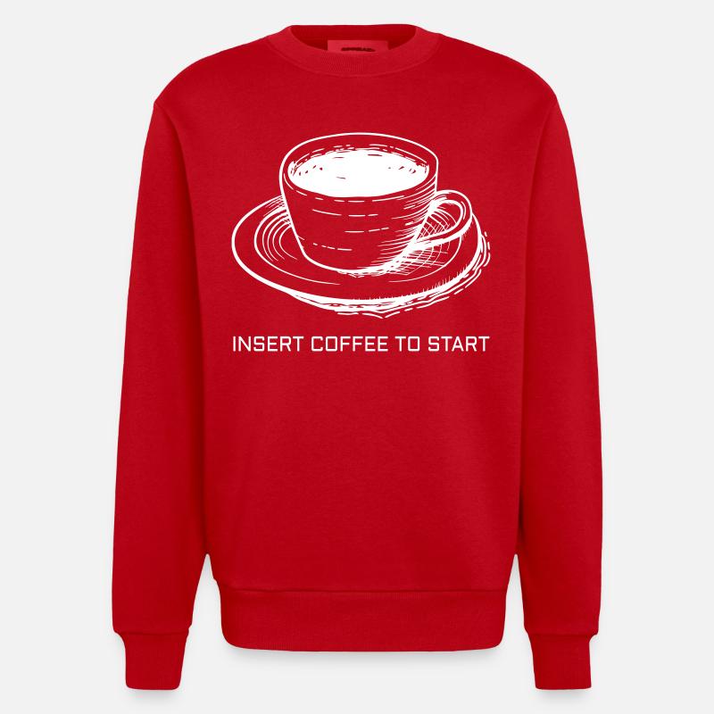 Insert Coffee To Start - Sweat bio épais oversize fabriqué en UE - rouge