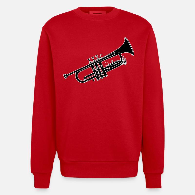 Cuivres trompette 2 - Sweat bio épais oversize fabriqué en UE - rouge