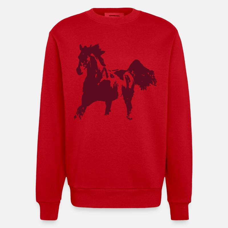 Cheval de course - Sweat bio épais oversize fabriqué en UE - rouge
