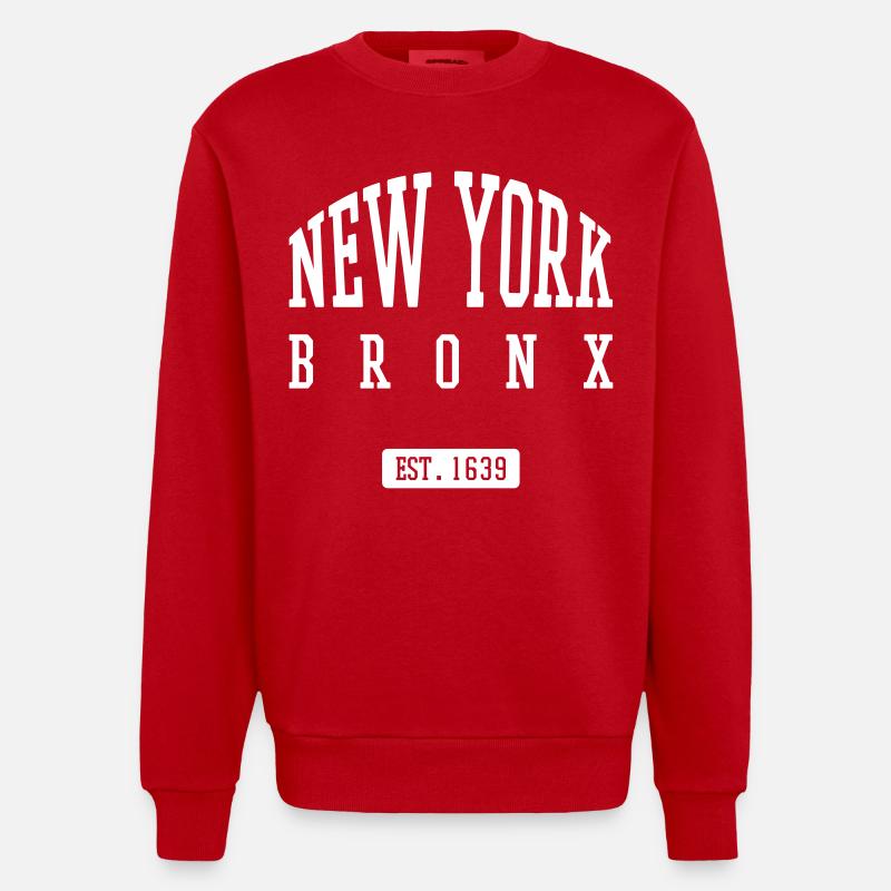 Bronx - Heavyweight Oversized Organic Crew Neck Made in EU - Rot