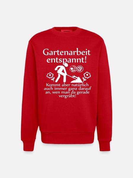 Gartenarbeit entspannt ... - Heavyweight Oversized Organic Crew Neck Made in EU - Rot