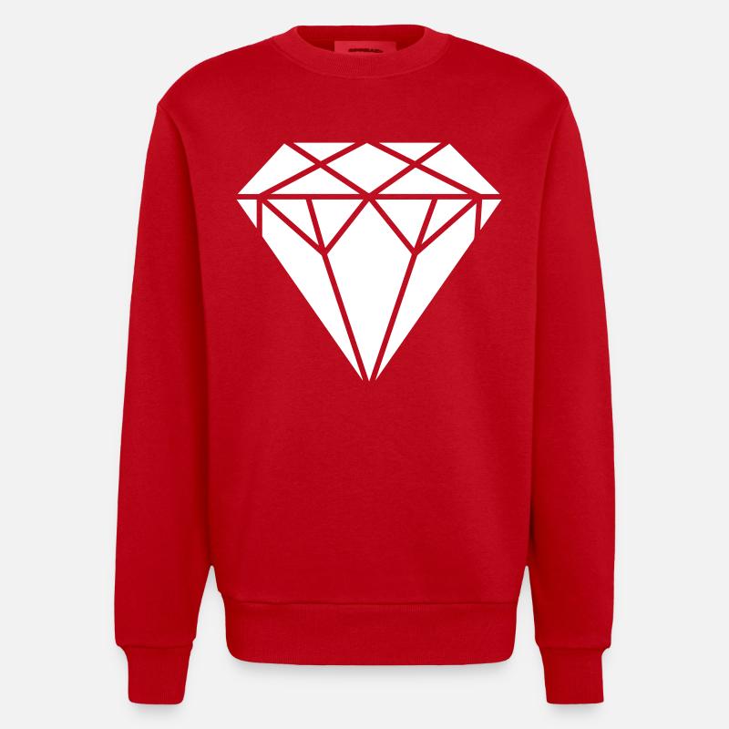 Diamant - Heavyweight Oversized Organic Crew Neck Made in EU - Rot