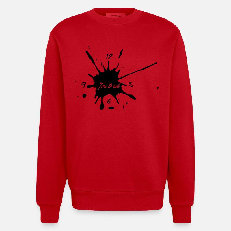 Il est temps de monter - Sweat bio épais oversize fabriqué en UE - rouge