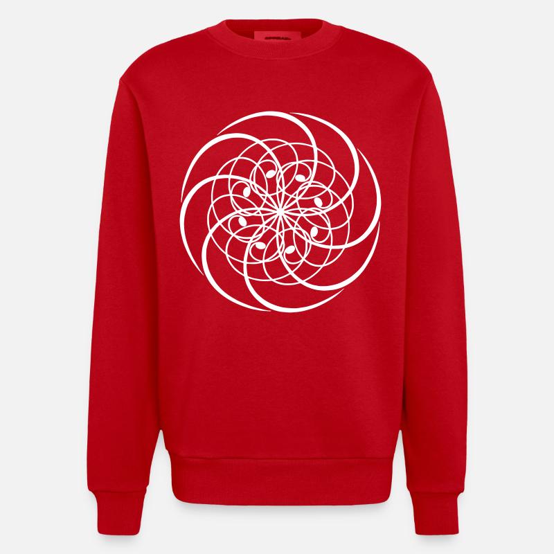 Mandala Vector Géométrique - Sweat bio épais oversize fabriqué en UE - rouge
