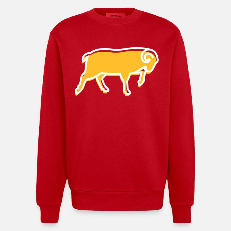 A Running Ram - Heavyweight Oversized Organic Crew Neck Made in EU - red