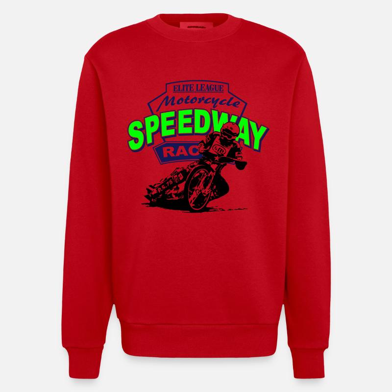 Motorcycle Speedway Racing - Sweat bio épais oversize fabriqué en UE - rouge