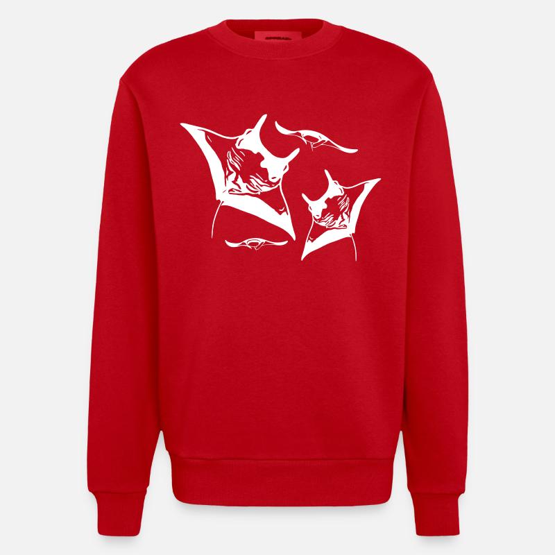 Manta Schwarm - Heavyweight Oversized Organic Crew Neck Made in EU - Rot