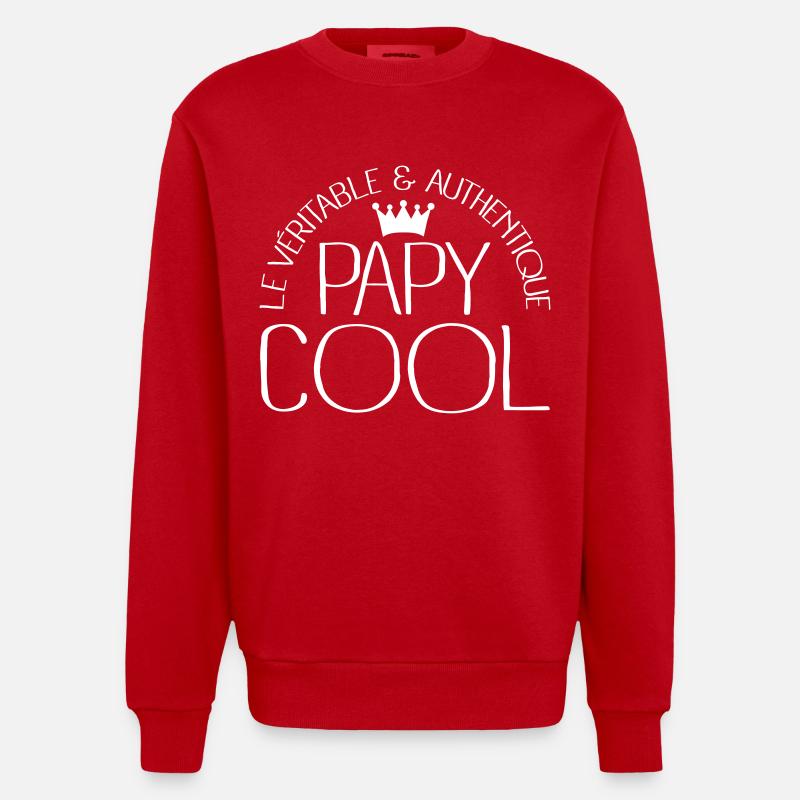Papy Cool - Sweat bio épais oversize fabriqué en UE - rouge