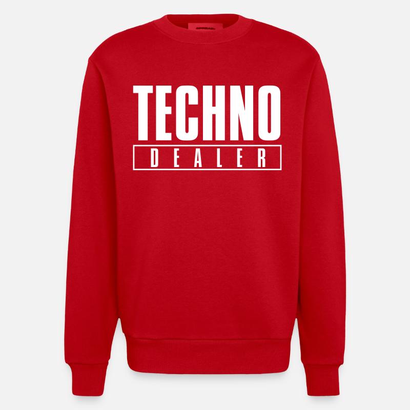 Techno-Händler - Heavyweight Oversized Organic Crew Neck Made in EU - Rot