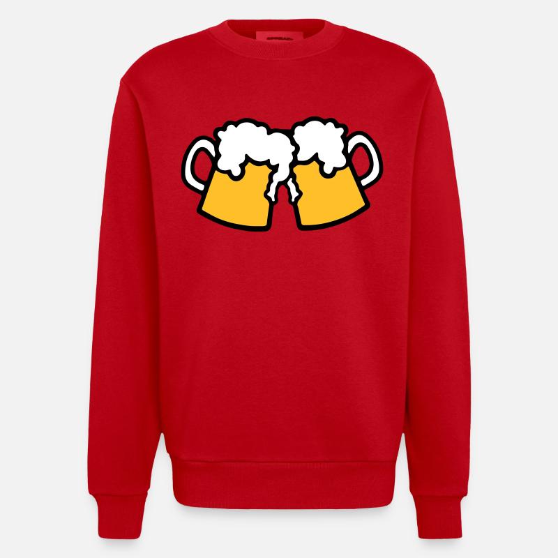 Bier - Heavyweight Oversized Organic Crew Neck Made in EU - Rot