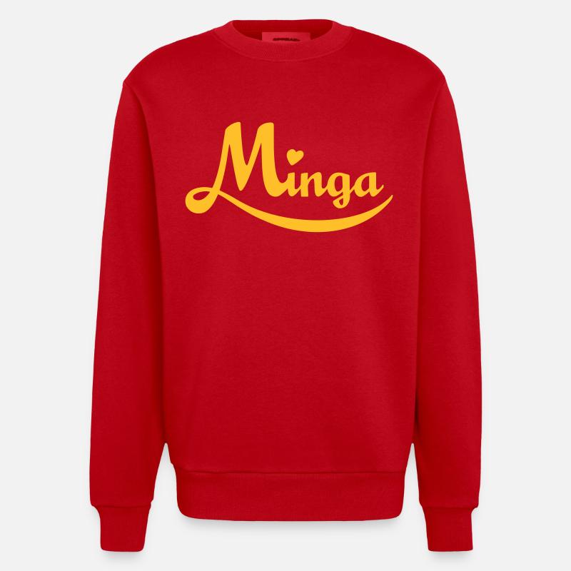 Minga - aus Liebe zu München! - Heavyweight Oversized Organic Crew Neck Made in EU - Rot