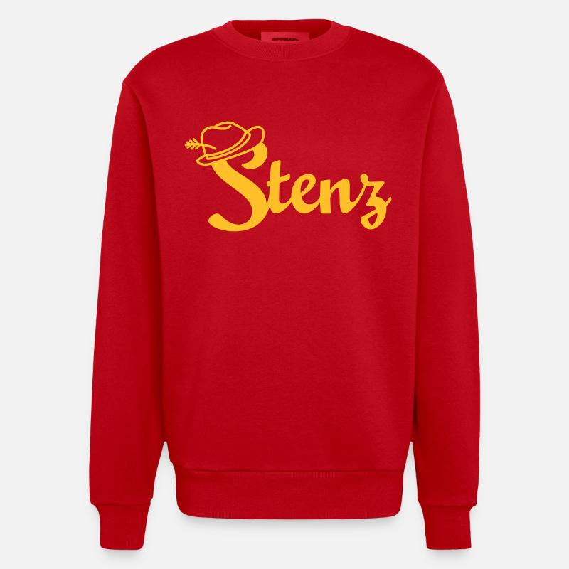 stenz gelb - Heavyweight Oversized Organic Crew Neck Made in EU - Rot