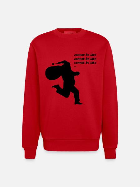 Santa Claus cannot be late - Heavyweight Oversized Organic Crew Neck Made in EU - red