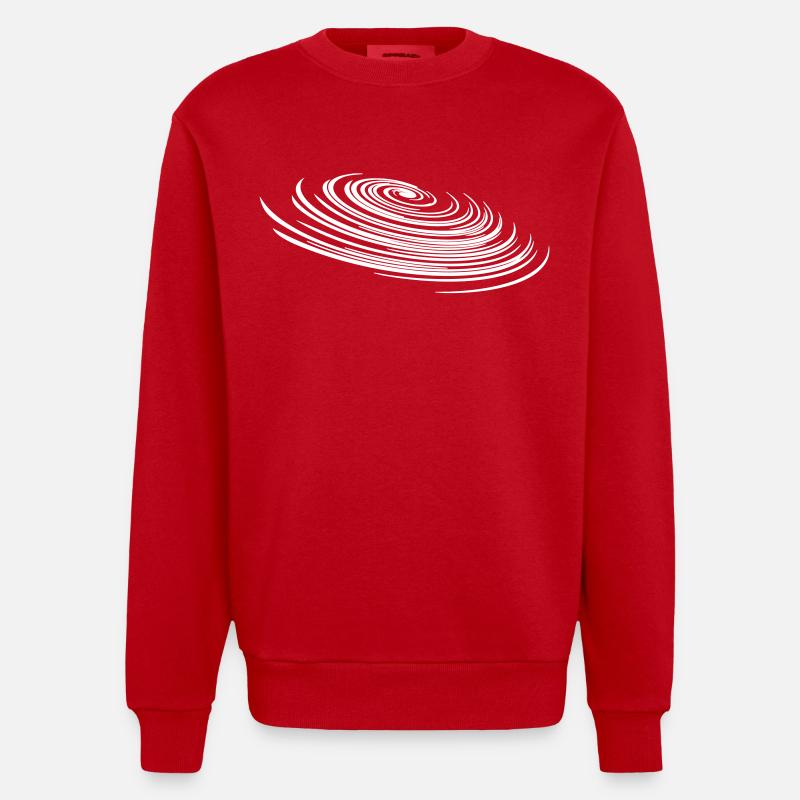 Géométrie spirale - galaxie spirale circulaire - Sweat bio épais oversize fabriqué en UE - rouge