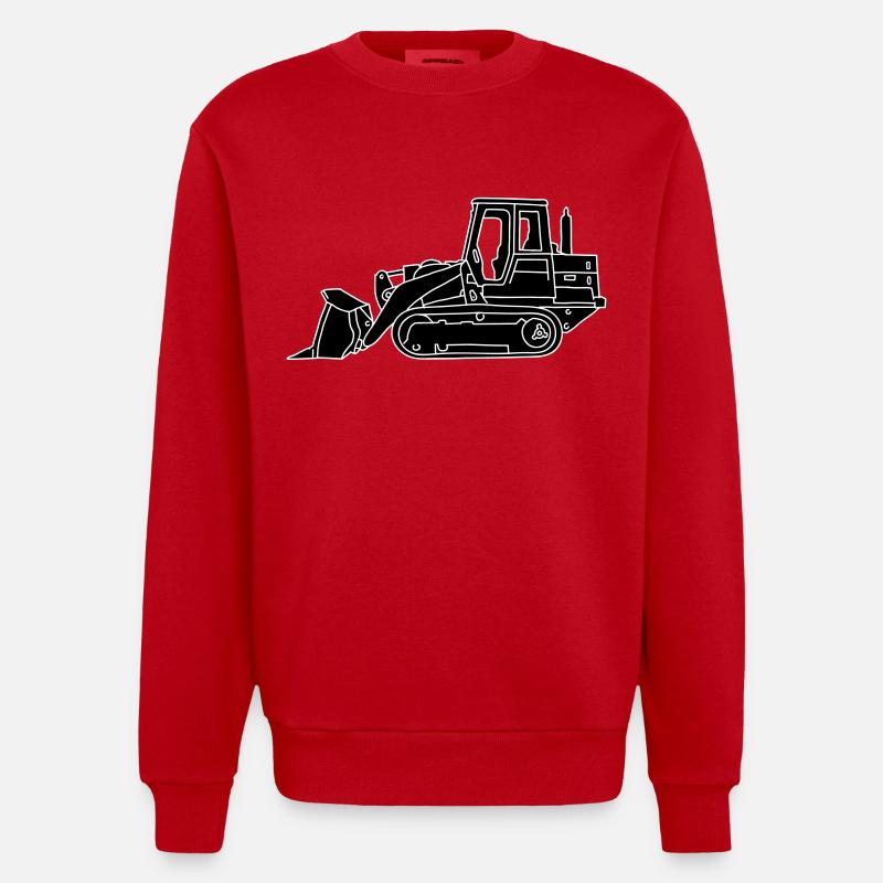 Bulldozer Planierraube 2 - Heavyweight Oversized Organic Crew Neck Made in EU - Rot