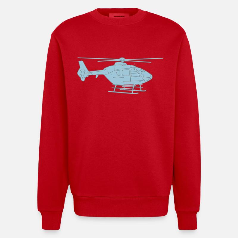 Hélicoptère 2 - Sweat bio épais oversize fabriqué en UE - rouge