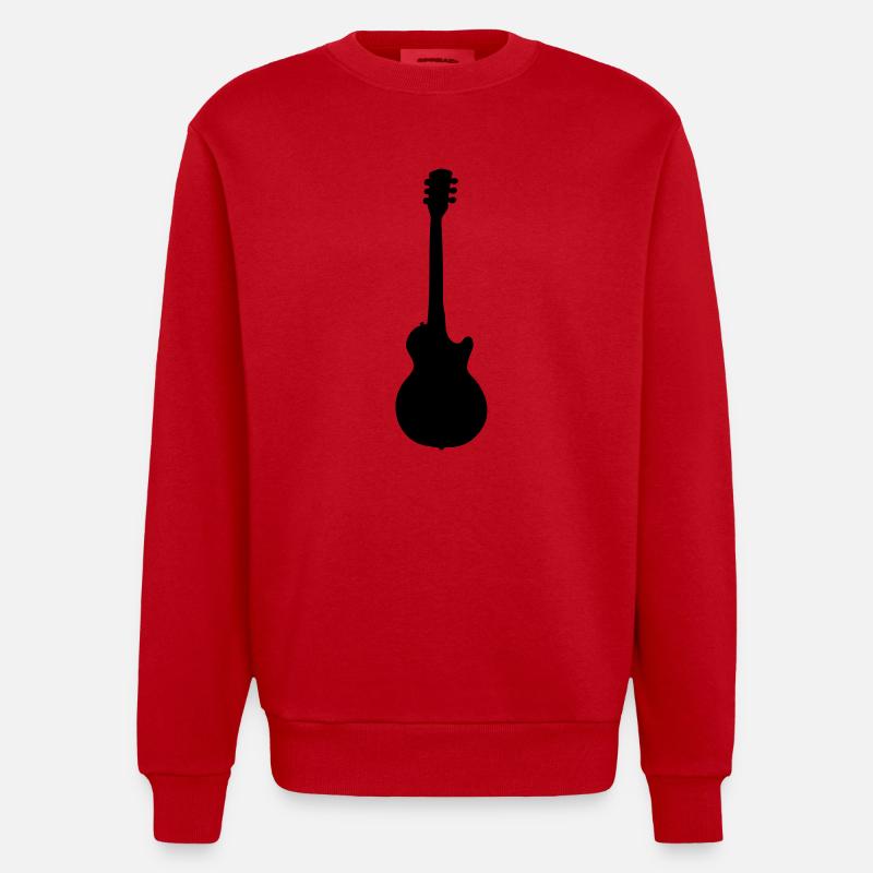 guitar gibson - Heavyweight Oversized Organic Crew Neck Made in EU - Rot